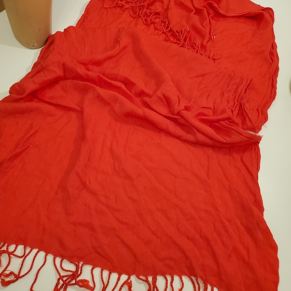 Beautiful Red Scarf - Picture 5 of 8